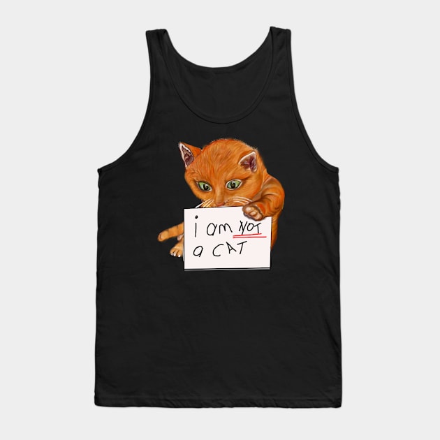 I am not a cat, I am here live I am not a cat - cat filter meme Tank Top by Artonmytee